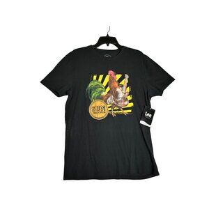 LEE Classic Fit Sun Records Rooster Black Tee Shirt Mens Medium